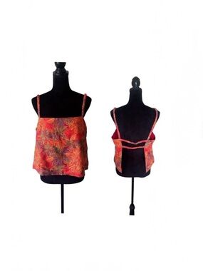 House of Harlow NWT sexy open back linen floral summer tropical print top medium